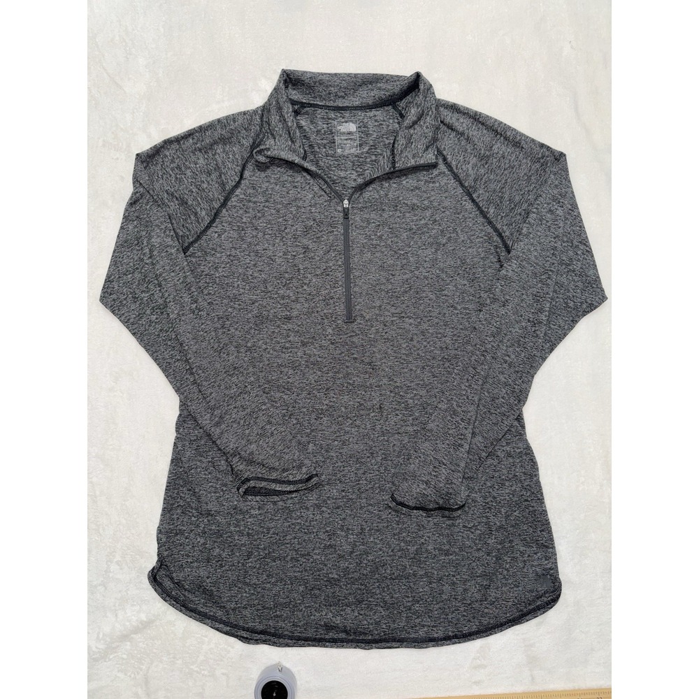 The North Face Womens Pullover Gray Stretch 1/4 Zip Lightweight Flash Dry Sz XL